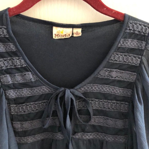 Mudd Navy Blue Blouse - Picture 2 of 3